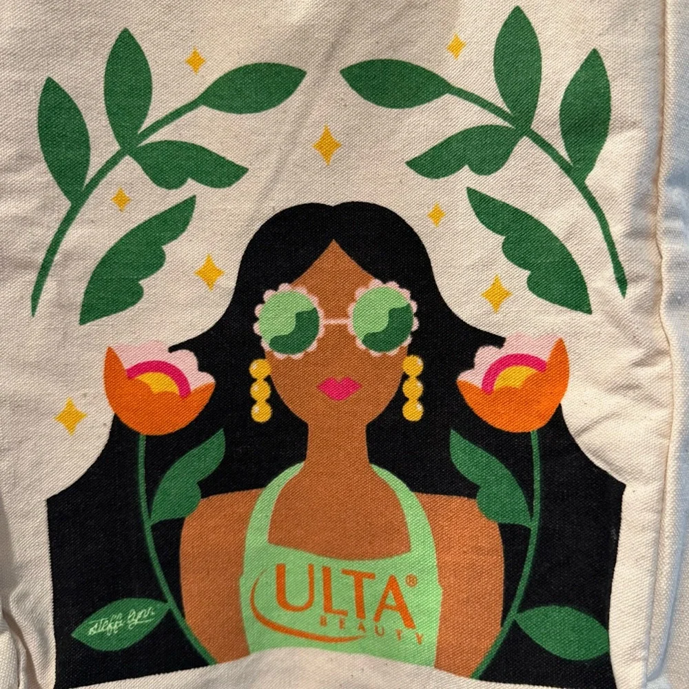 Ulta Beauty Cream Tote with Vibrant Design - Picture 2 of 9